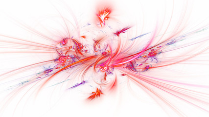 3D rendering abstract white fractal light background