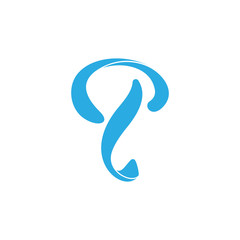 letter q simple gradient 3d logo vector