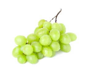 Tasty fresh grapes on white background