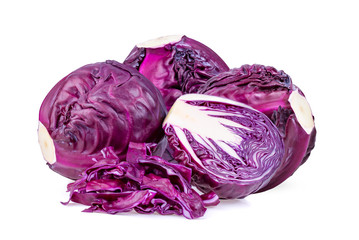 Red cabbage  isolated on white background. full depth of field