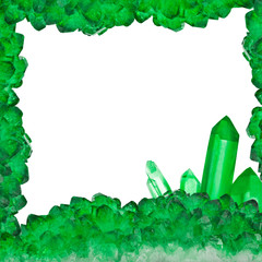 bright green emerald frame on white