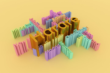 Harare, city travel destination keyword words cloud. For web page, graphic design, texture or background. 3D rendering.