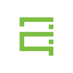 Fototapeta premium letter 2e simple geometric square logo vector