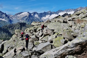 Fototapeta na wymiar Bergwandern bei Göschenen, Kanton Uri, Schweiz