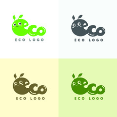 eco friendly character logo design -vector