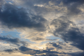 Naklejka na ściany i meble beautiful cloudy sky at sunset