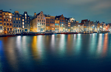 Fototapeta premium Amsterdam at night, the Netherlands.
