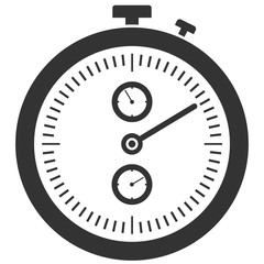 simple flat black and white stopwatch icon vector illustration