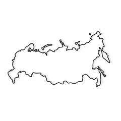black outline of Russia map - vector illustration