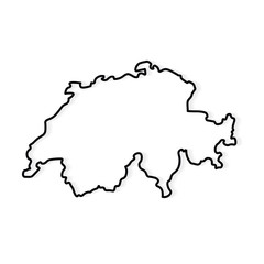 black outline of Switzerland map - vector illustration