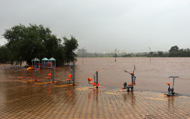 Open Gymkhana under flood water influence