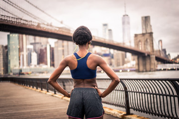 Obraz na płótnie Canvas Woman running in New York