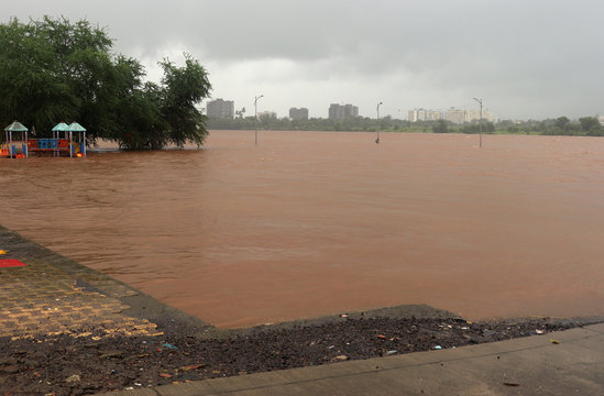 Flooded area near river