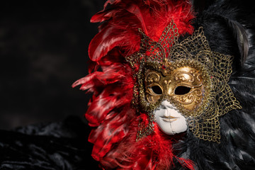 Obraz na płótnie Canvas Italian carnival venetian mask. Mysterious event, party