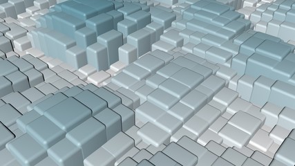 Fototapeta premium Bright colorful shiny solid squares floating in a wavy shape background.