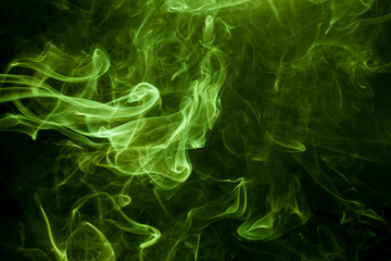 Green smoke on a black background. smoke on a black background.