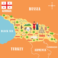 Stylized map of Georgia
