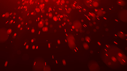 Fire sparks background. Burning red sparks. Fire flying sparks. Blurred bright light. 3D rendering