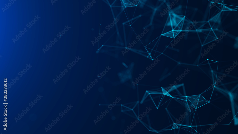 Poster abstract blue digital background. big data visualization. science background. big data complex with 