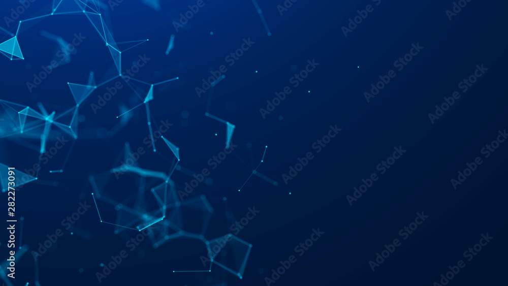 Poster abstract blue digital background. big data visualization. science background. big data complex with 