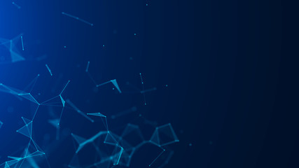 Abstract blue digital background. Big data visualization. Science background. Big data complex with compounds. Lines plexus.