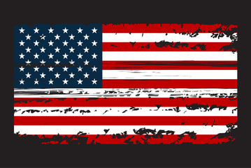 Grunge Flag of the USA in with grunge texture.