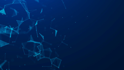 Abstract blue digital background. Big data visualization. Science background. Big data complex with compounds. Lines plexus.