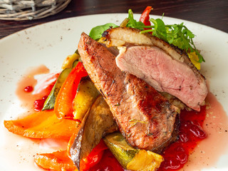 duck breast with sauce