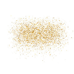 Gold sparkles on white background. 