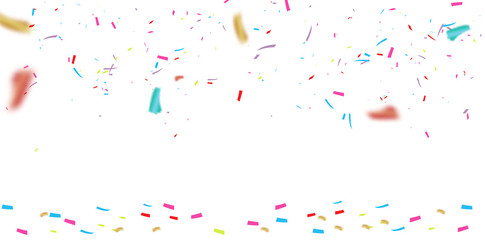 Colorful Bright Confetti Isolated on Transparent Background. Holiday Decorative Falling Shiny Confetti.