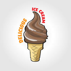 Lecker Eis-Creme Comic Illustration