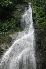 The highest and most impressive waterfall of Georgia is Mahunceti, about 30 meters high, surrounded by trees, a mountain of dark, almost black color.
