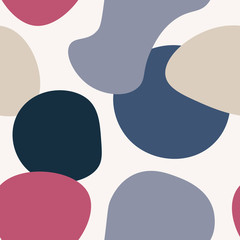Modern abstract seamless pattern of geometric shapes and elements. Colorful trendy seamless pattern