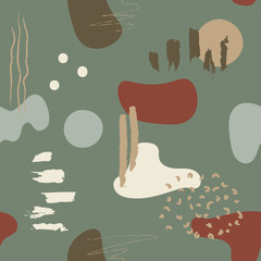 Modern abstract seamless pattern of geometric shapes and elements. Colorful trendy seamless pattern