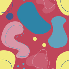 Abstract seamless pattern of geometric shapes and elements. Colorful trendy seamless pattern