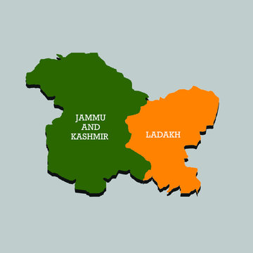 jammu kashmir ladakh map ( union territories of india)