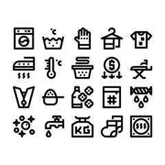 Minimal style icons of laundry