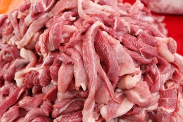 Raw pork for cooking at street food