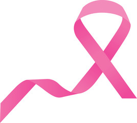 Breast Cancer Awareness Pink Ribbon om Whate Background. Vector stock illustration