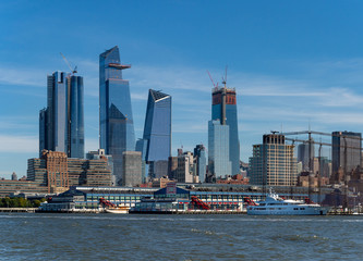 Cityscape of new skyscrapres in  Hudson Yard, New York.