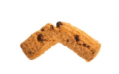 cookies with chocolate drops isolated