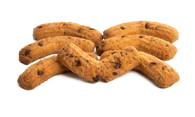 cookies with chocolate drops isolated