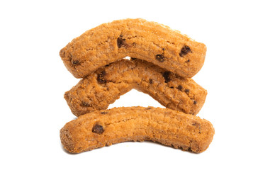cookies with chocolate drops isolated