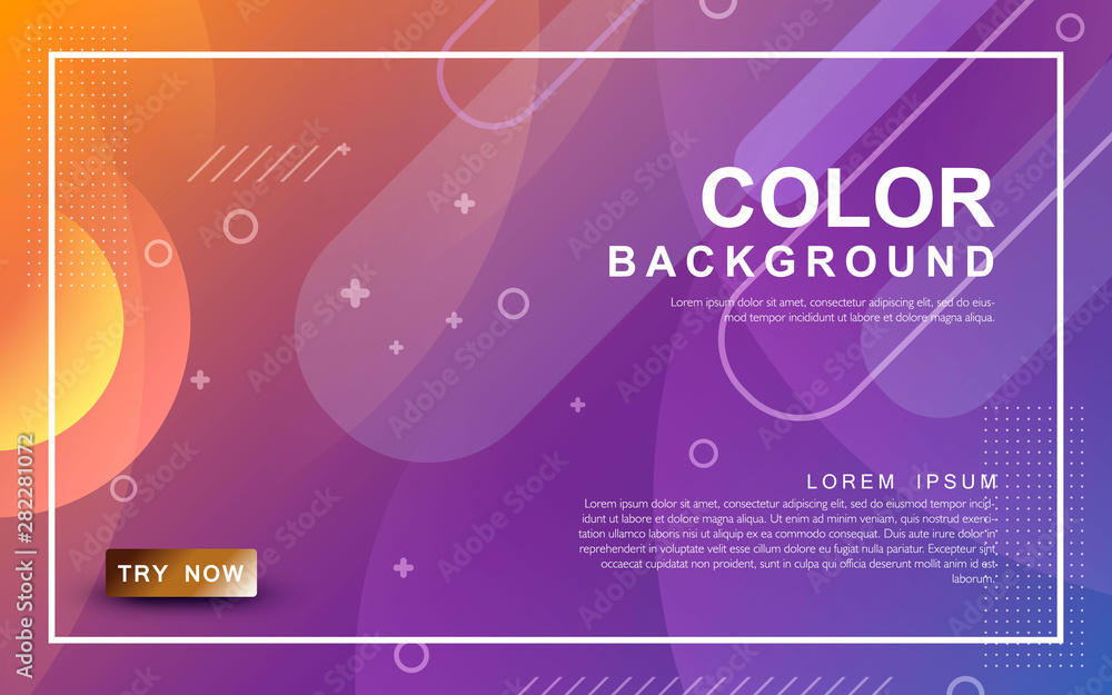 Poster blue orange gradient geometric background. abstract dynamic element design.