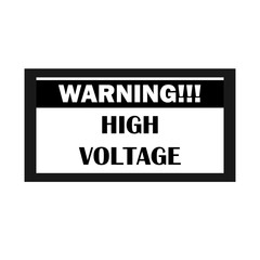 High Voltage Warning Icon. Electrocution Danger Vector Illustration Logo Template.