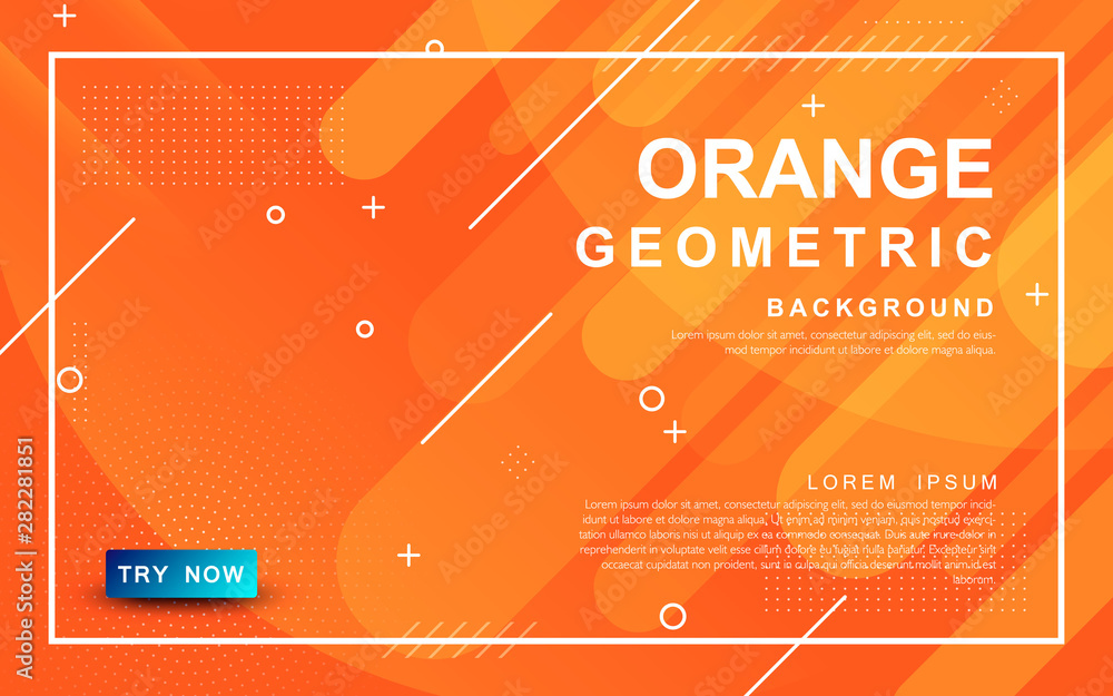 Poster orange geometric background. abstract dynamic element design.