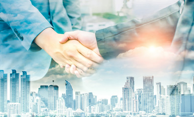 Handshake of two business men for dealing business