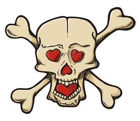 Skull with Hearts