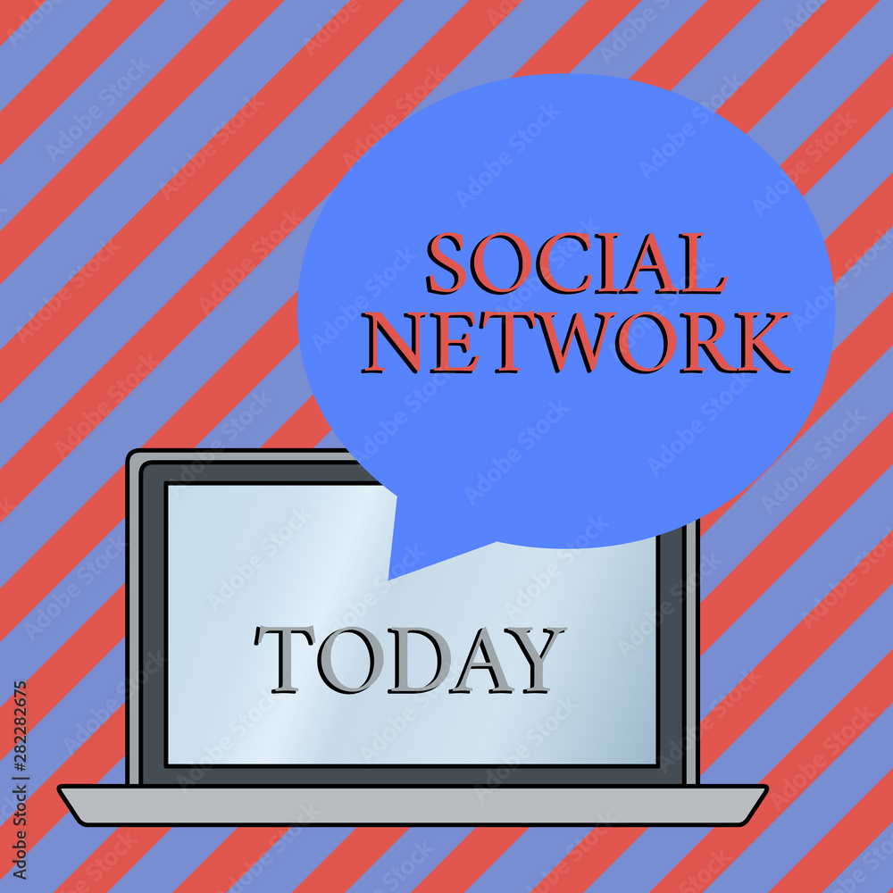 Poster conceptual hand writing showing social network. concept meaning interactions sharing information int