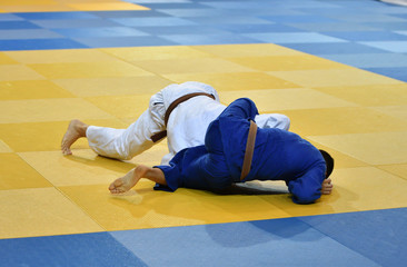 Boys compete in Judo